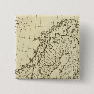 Sweden, Denmark, Norway outline 15 Cm Square Badge