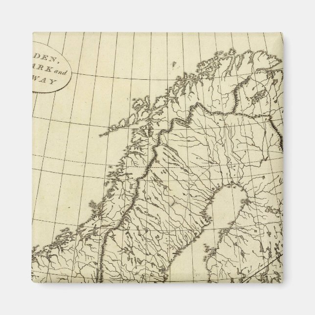 Sweden, Denmark, Norway outline Magnet (Front)