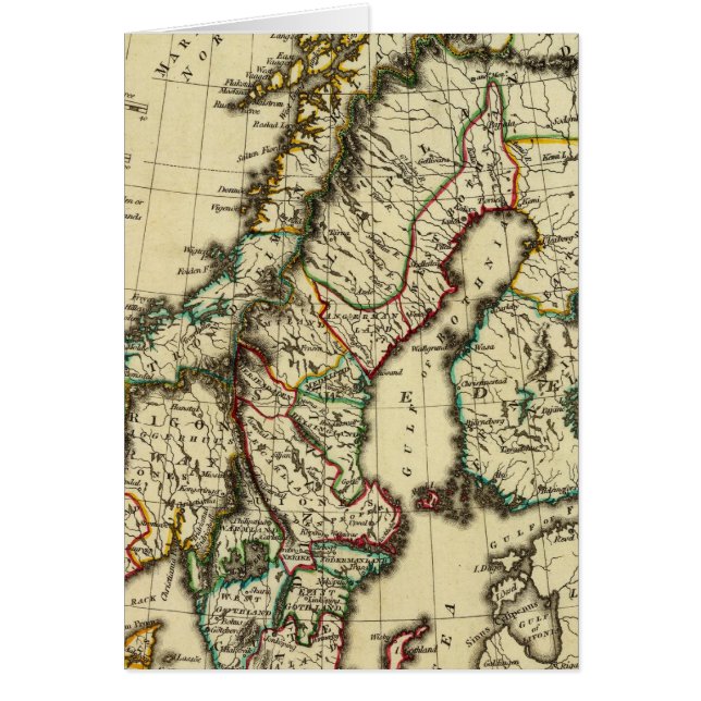 Sweden, Denmark, Norway with boundaries outlined (Front)