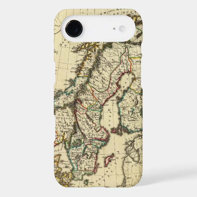 Sweden, Denmark, Norway with boundaries outlined Case-Mate iPhone Case (Back)
