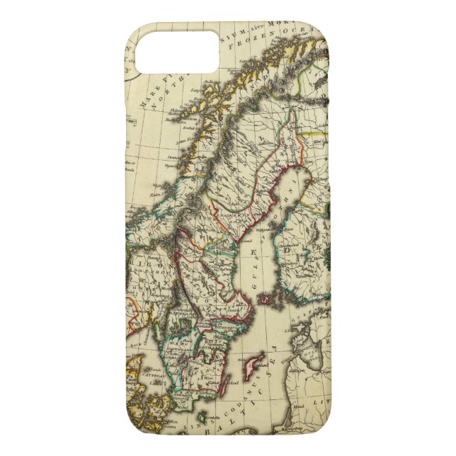 Sweden, Denmark, Norway with boundaries outlined Case-Mate iPhone Case (Back)