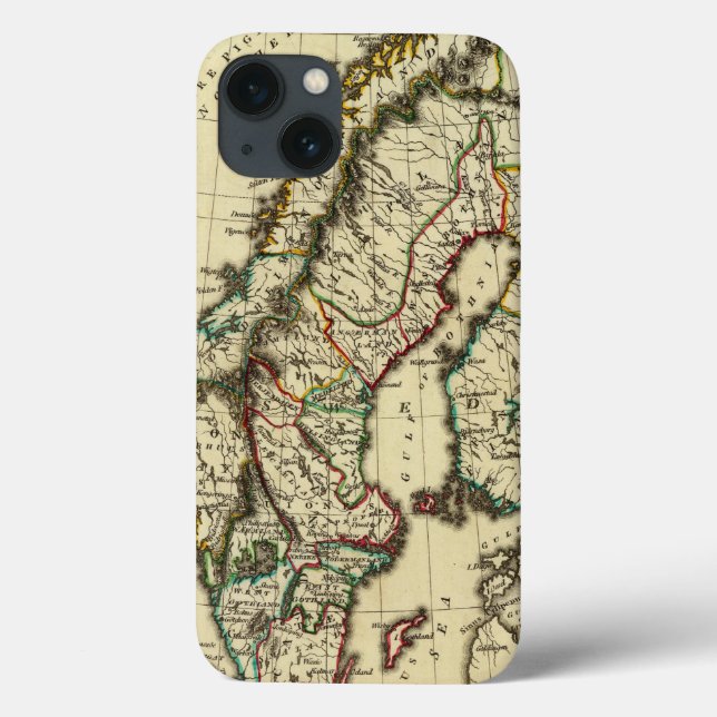 Sweden, Denmark, Norway with boundaries outlined Case-Mate iPhone Case (Back)