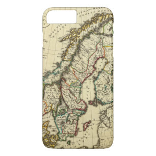 Sweden, Denmark, Norway with boundaries outlined iPhone 8 Plus/7 Plus Case