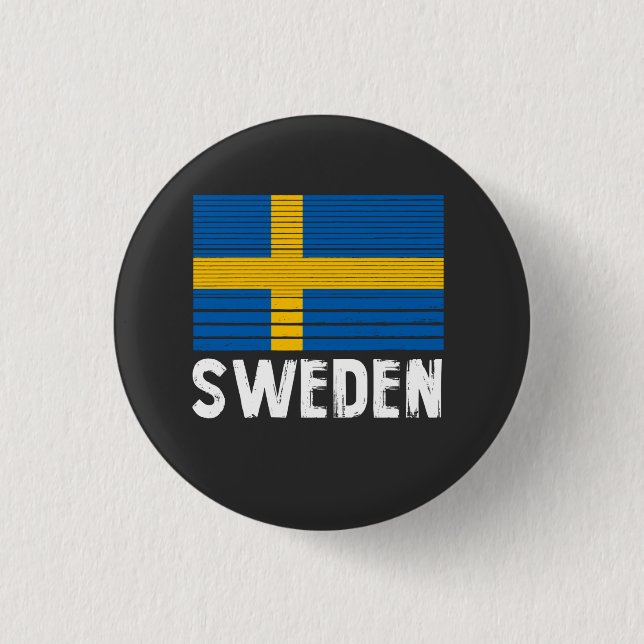 Sweden Flag 3 Cm Round Badge (Front)