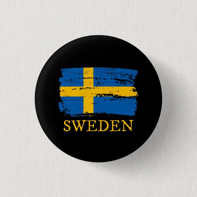 Sweden Flag 3 Cm Round Badge (Front)