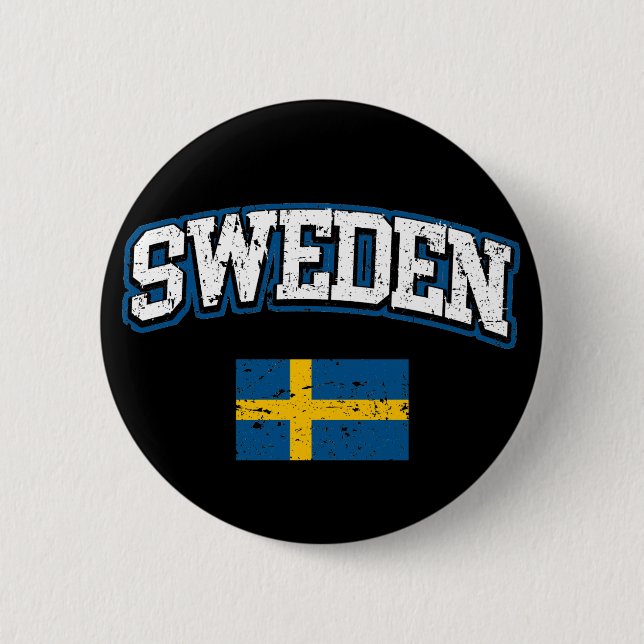 Sweden Flag 6 Cm Round Badge (Front)