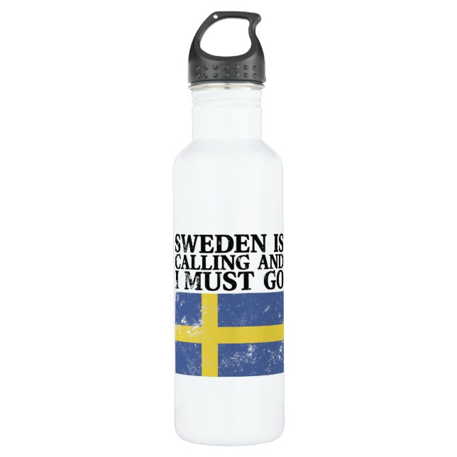 Sweden Flag 710 Ml Water Bottle (Front)