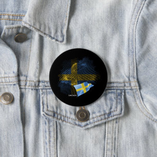 Sweden flag 7.5 cm round badge