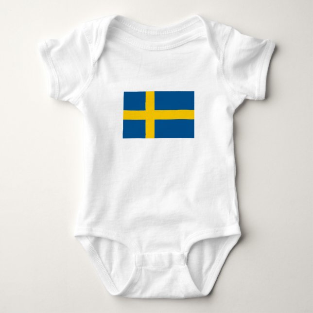 Sweden Flag Baby Bodysuit (Front)