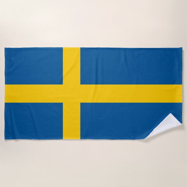 Sweden Flag Beach Towel (Front)
