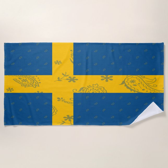 Sweden Flag Beach Towel (Front)