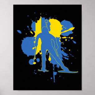 Sweden Flag Biathlonist - Swedish Biathlon 1 Poster