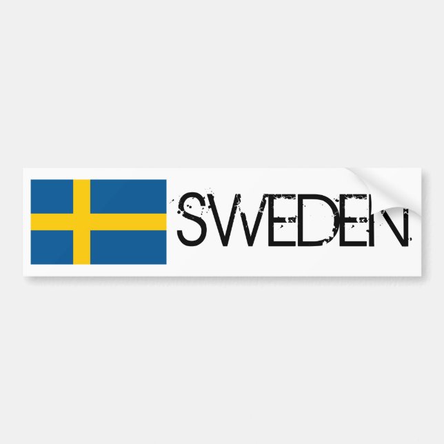 Sweden Flag Bumper Sticker (Front)