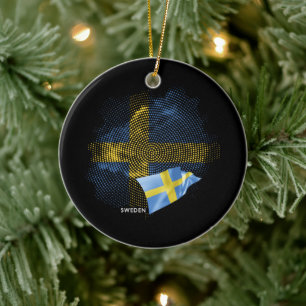 Sweden flag ceramic ornament
