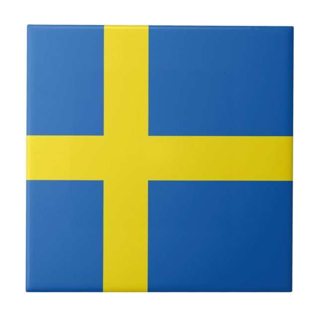 Sweden Flag Ceramic Tile (Front)