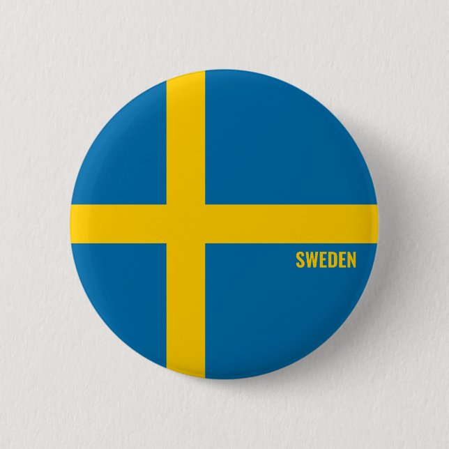 Sweden Flag Charming Patriotic 6 Cm Round Badge (Front)