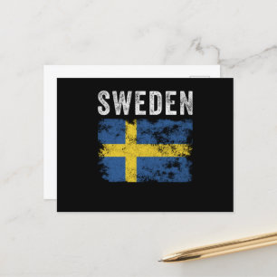 Sweden Flag Distressed - Swedish Flag Postcard
