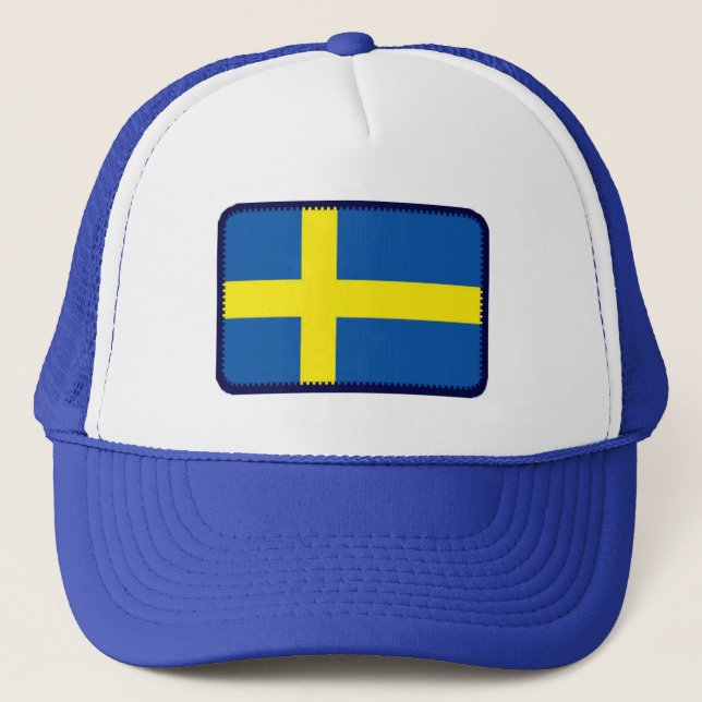 Sweden flag embroidered effect hat (Front)