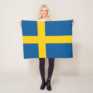 Sweden Flag Fleece Blanket