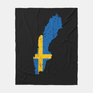 Sweden Flag Fleece Blanket