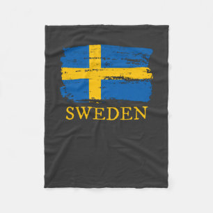 Sweden Flag Fleece Blanket
