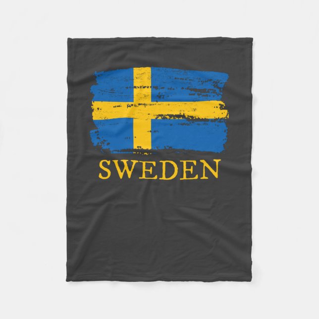Sweden Flag Fleece Blanket (Front)