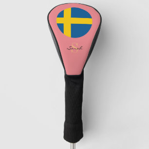 Sweden Flag & Girls Monogrammed Golf Clubs Covers