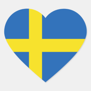 Sweden Flag Heart Sticker