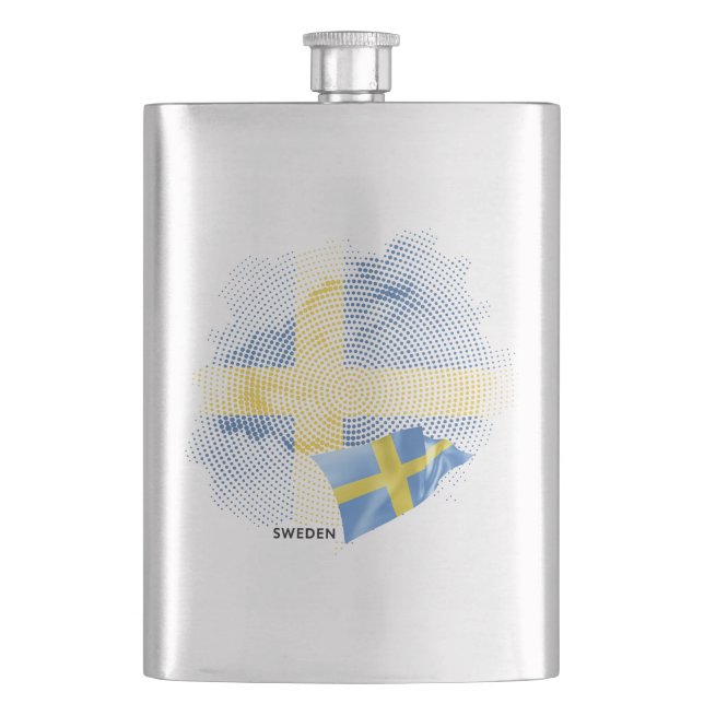 Sweden flag hip flask (Front)