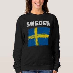 Sweden Flag Holiday Vintage Grunge Swedish Flag Sweatshirt