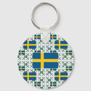 Sweden Flag in Multiple Layers Key Ring