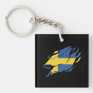 Sweden Flag Inside Me,Sverige inside Claw Mark Key Ring