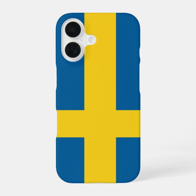 sweden flag iPhone 16 case (Back)