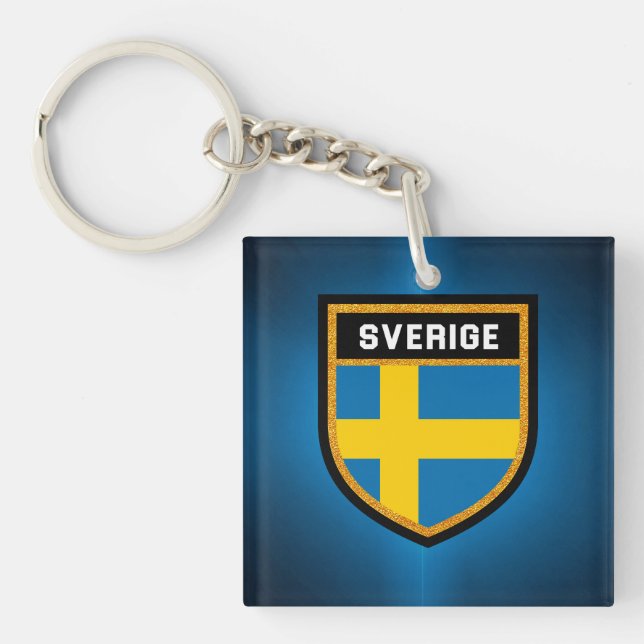 Sweden Flag Key Ring (Front)