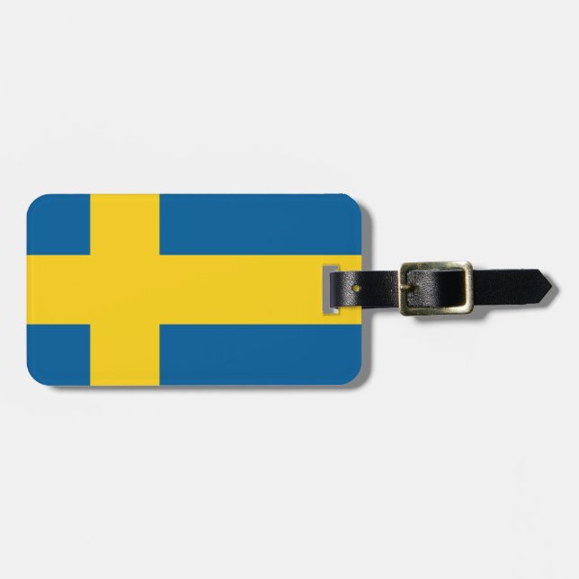 sweden flag luggage tag (Front Horizontal)