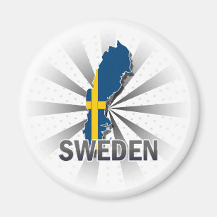 Sweden Flag Map 2.0 Magnet