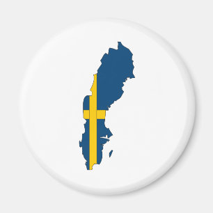 Sweden Flag Map full size Magnet