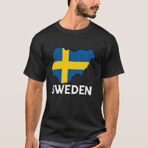 Sweden Flag Map Swedish Pride Swedish Roots Sverig T-Shirt