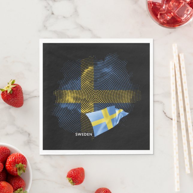 Sweden flag napkin (Insitu)