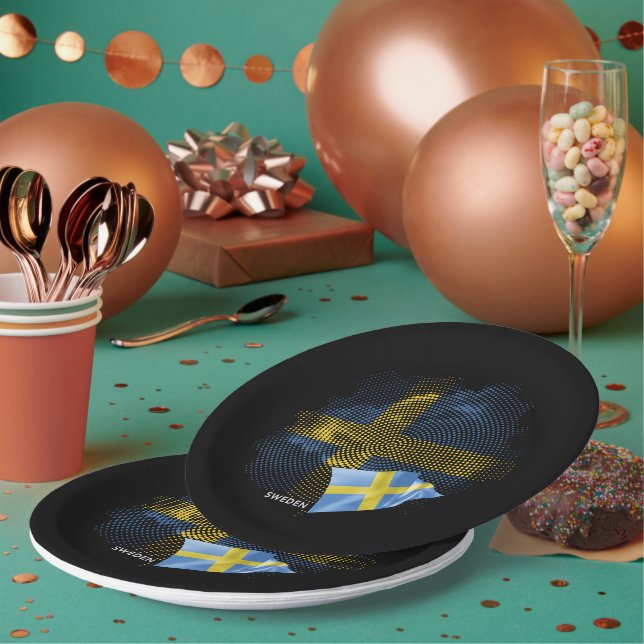 Sweden flag paper plate (Multi)