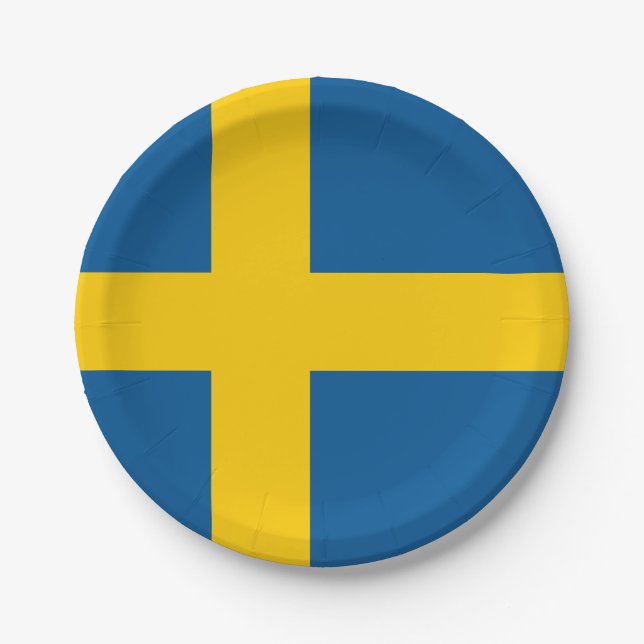 Sweden Flag Paper Plate (Front)