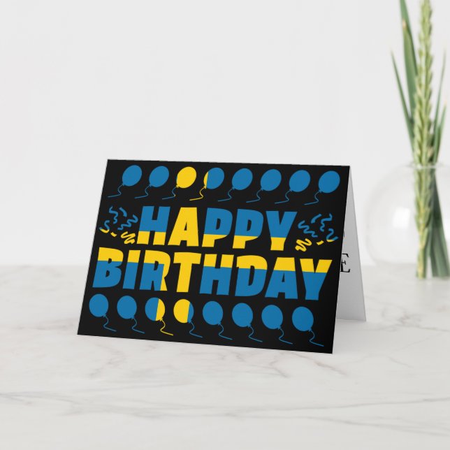 Sweden Flag Patriotic Birthday Card (Front)