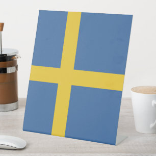 Sweden flag pedestal sign