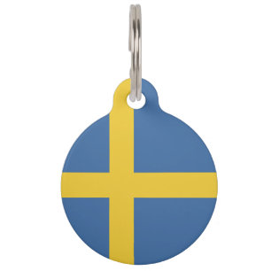 Sweden flag pet tag