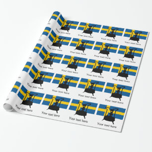 Sweden flag Pressure stove Wrapping Paper