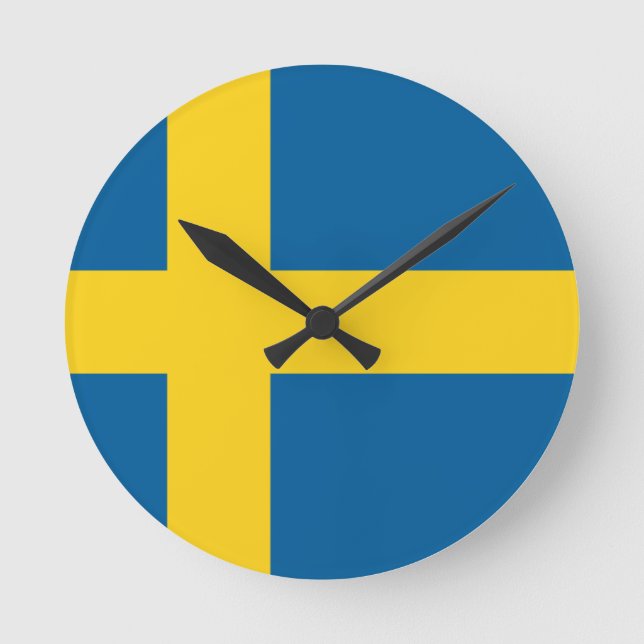 sweden flag round clock (Front)
