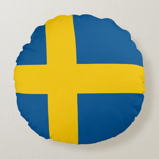 Sweden Flag Round Cushion (Front)