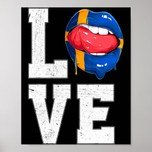 Sweden Flag Soccer Fan Love Swede T Shirt Poster