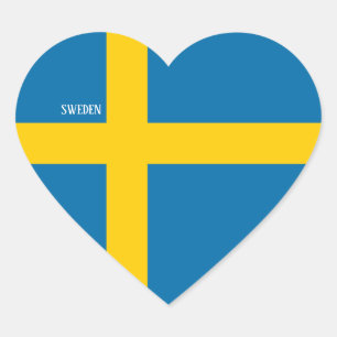 Sweden Flag Splendid Patriotic Heart Sticker