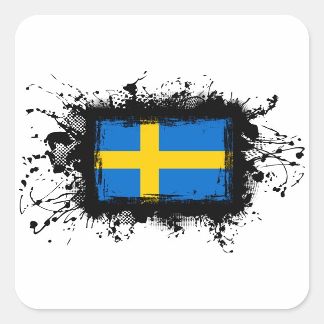 Sweden Flag Square Sticker (Front)